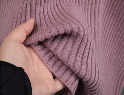 Knitted Co-Ord - Turtleneck - Midi Skirt - Knit Two-Piece Set - Sweater Skirt Set-Grace Aura