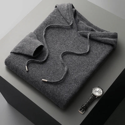 Knitted Hoodie - Wool - Loose Fit - Hoodie Sweater - Men's Knitwear-Grace Aura