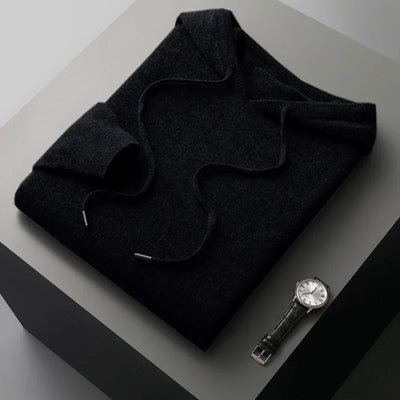 Knitted Hoodie - Wool - Loose Fit - Hoodie Sweater - Men's Knitwear-Grace Aura