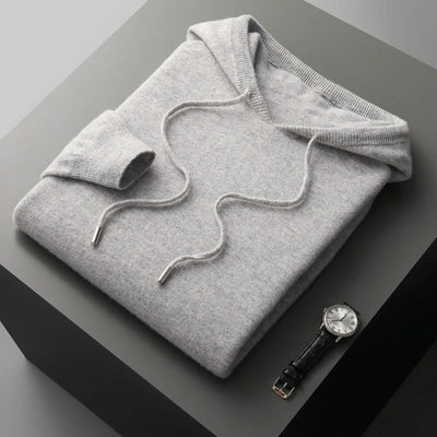 Knitted Hoodie - Wool - Loose Fit - Hoodie Sweater - Men's Knitwear-Grace Aura