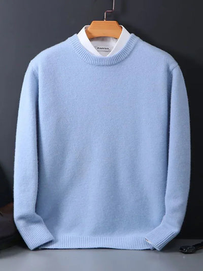Knitted Jumper - Crew Neck - Winter - Knit Pullover Sweater - Men's Knitwear-Grace Aura