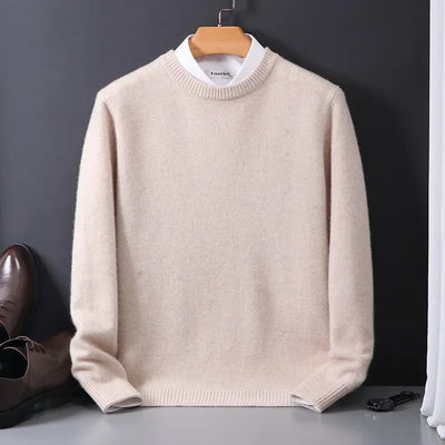 Knitted Jumper - Crew Neck - Winter - Knit Pullover Sweater - Men's Knitwear-Grace Aura