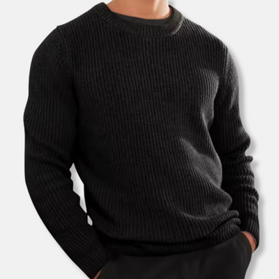 Knitted Jumper | Relaxed Fit | Rib Knit | Pullover | Men's Sweater-Grace Aura