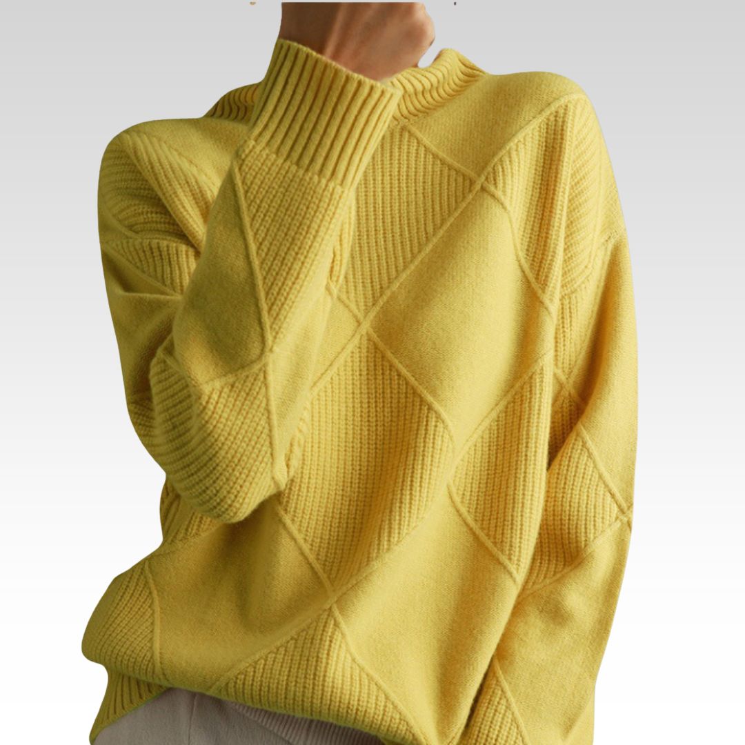 Knitted Jumper - Turtleneck - Oversized - Knitted Sweater - Women's Knitwear-Grace Aura