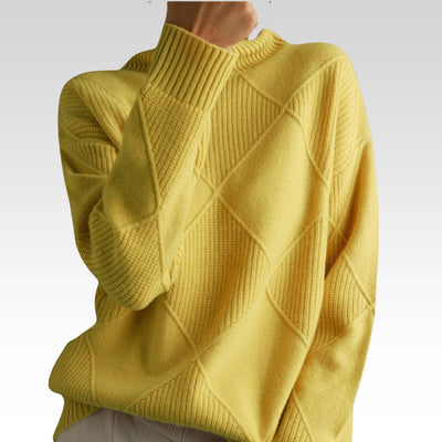 Knitted Jumper - Turtleneck - Oversized - Knitted Sweater - Women's Knitwear-Grace Aura