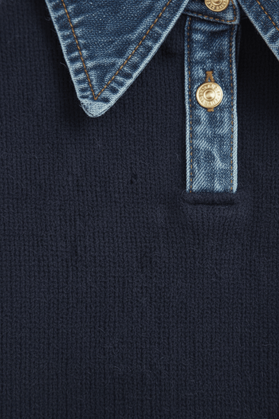 Knitted Jumper - Women's Relaxed Fit Collared Knit Pullover Sweater-Grace Aura