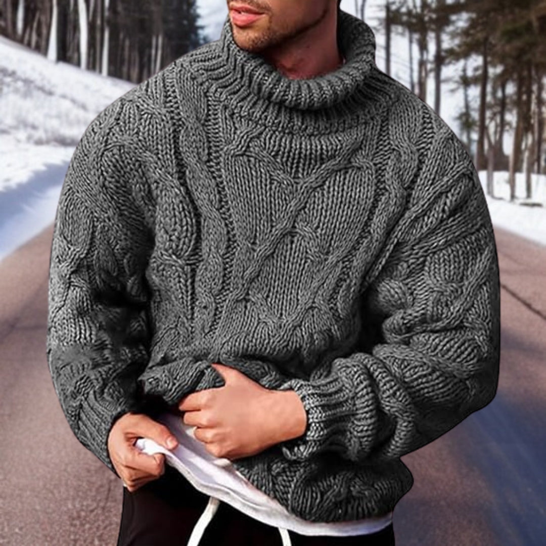 Knitted Sweater - Chunky - Pullover - Knit Jumper - Men's Knitwear-Grace Aura