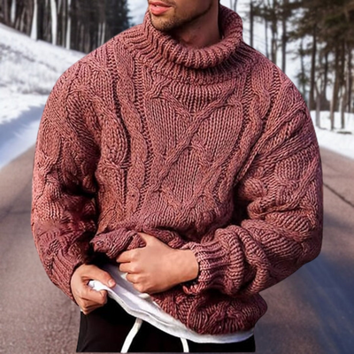 Knitted Sweater - Chunky - Pullover - Knit Jumper - Men's Knitwear-Grace Aura