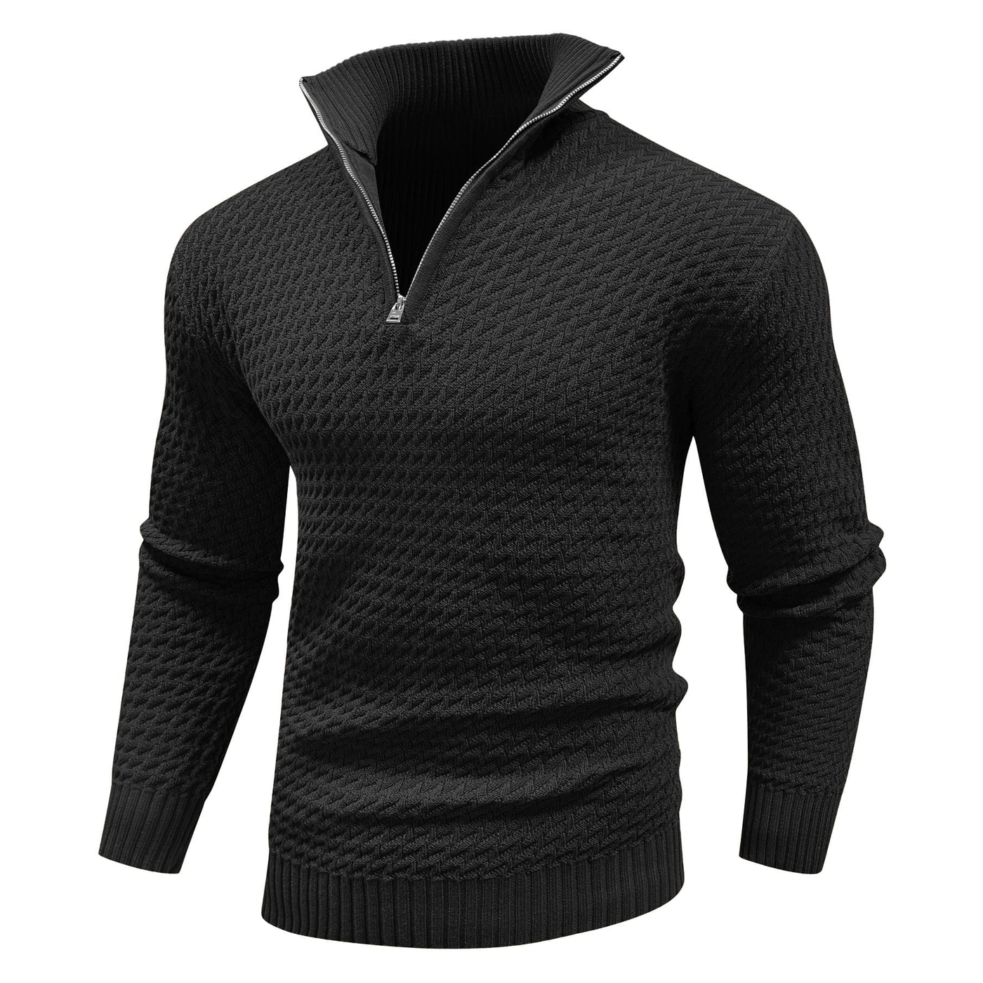 Knitted Sweater | Cotton | Pullover | Zip Sweater | Mens Half-Zip Jumper-Grace Aura