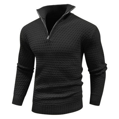 Knitted Sweater | Cotton | Pullover | Zip Sweater | Mens Half-Zip Jumper-Grace Aura