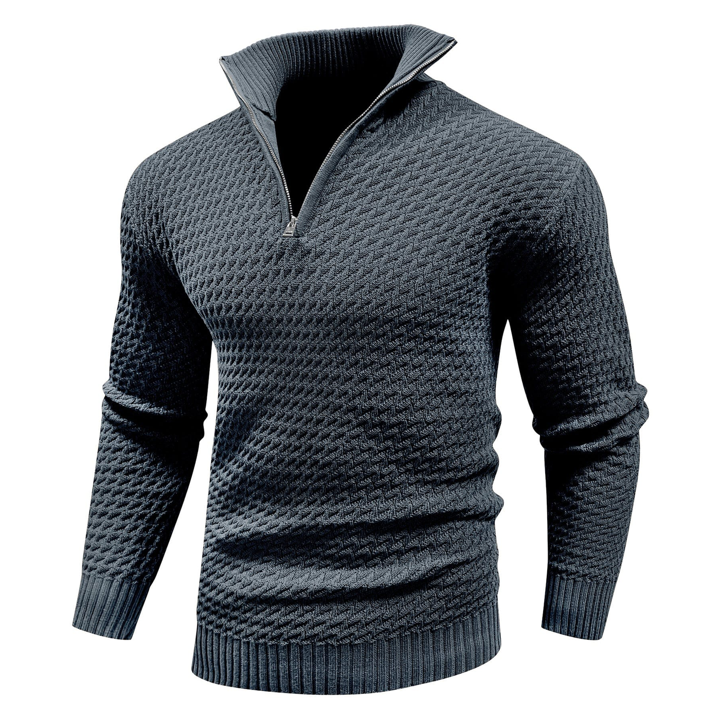 Knitted Sweater | Cotton | Pullover | Zip Sweater | Mens Half-Zip Jumper-Grace Aura