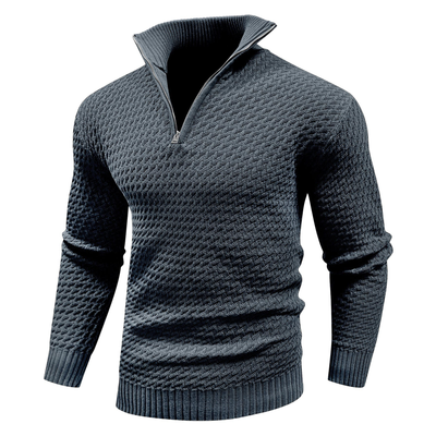 Knitted Sweater | Cotton | Pullover | Zip Sweater | Mens Half-Zip Jumper-Grace Aura
