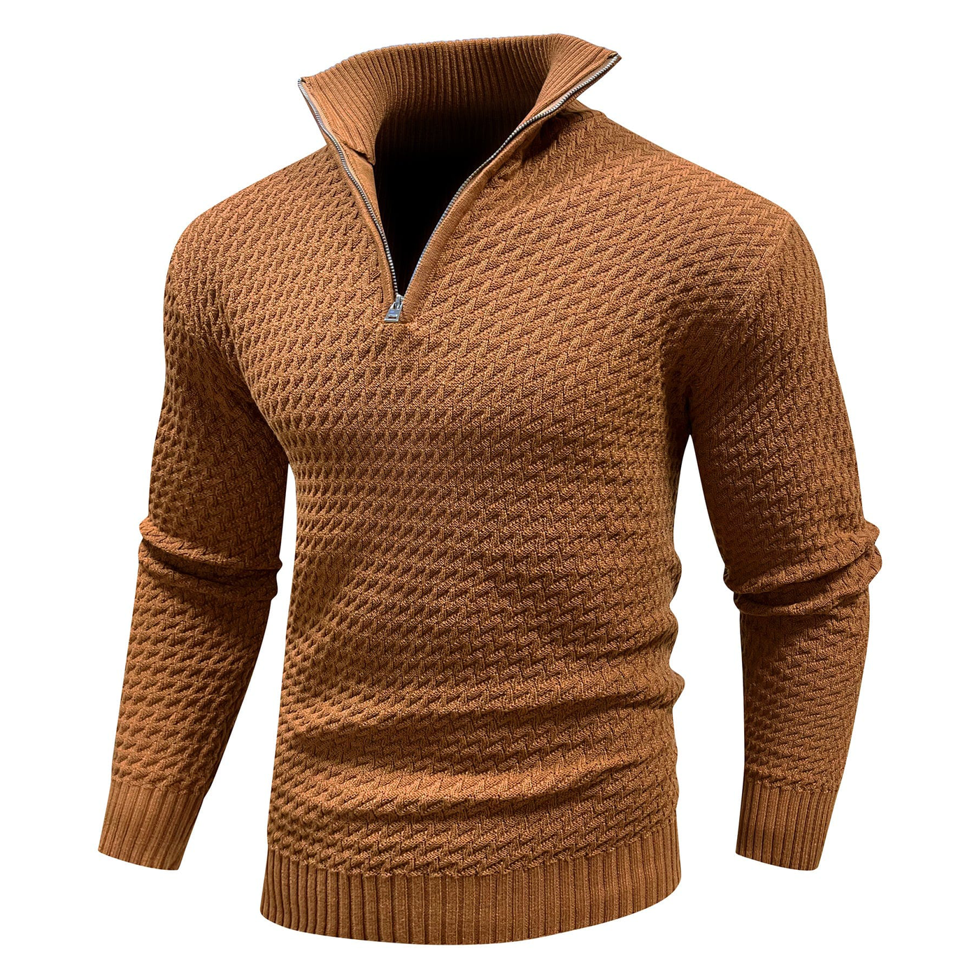 Knitted Sweater | Cotton | Pullover | Zip Sweater | Mens Half-Zip Jumper-Grace Aura