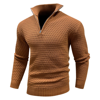 Knitted Sweater | Cotton | Pullover | Zip Sweater | Mens Half-Zip Jumper-Grace Aura