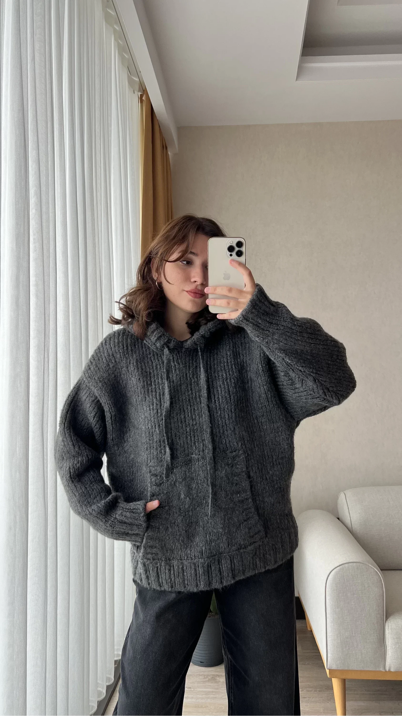 Knitted Sweater - Hooded - Pullover - Oversized Jumper - Women's Knitwear-Grace Aura