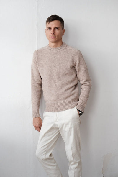 Knitted Sweater - Plain - Round Neck - Knitted Pullover - Men's Jumper-Grace Aura