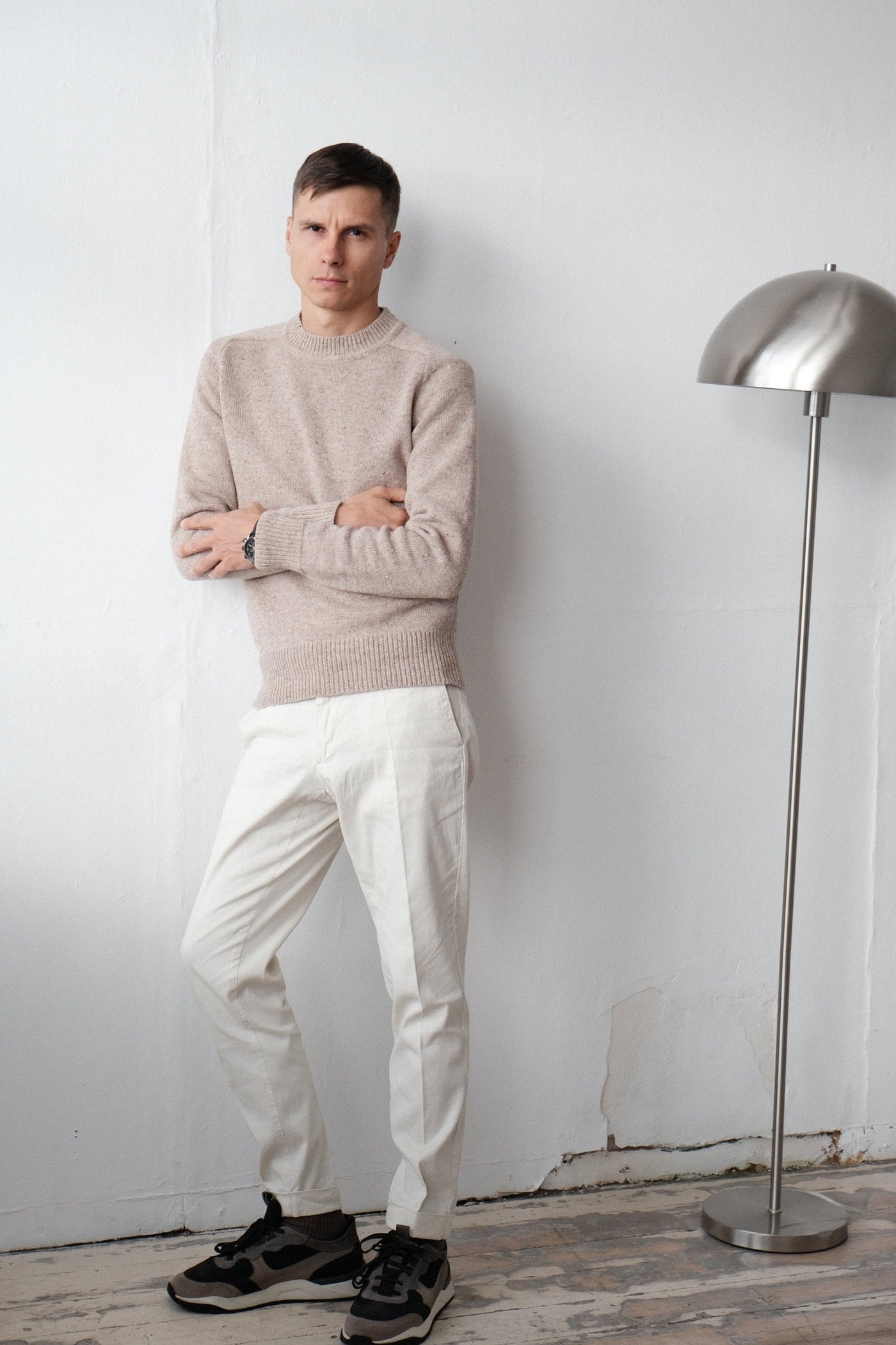 Knitted Sweater - Plain - Round Neck - Knitted Pullover - Men's Jumper-Grace Aura