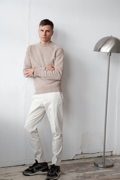 Knitted Sweater - Plain - Round Neck - Knitted Pullover - Men's Jumper-Grace Aura