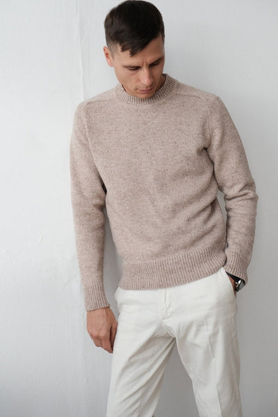 Knitted Sweater - Plain - Round Neck - Knitted Pullover - Men's Jumper-Grace Aura