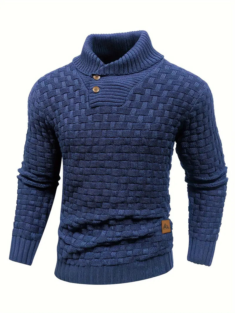 Knitted Sweater | Roll Neck | Chunky | Knitted Jumper | Men's Clothing-Grace Aura