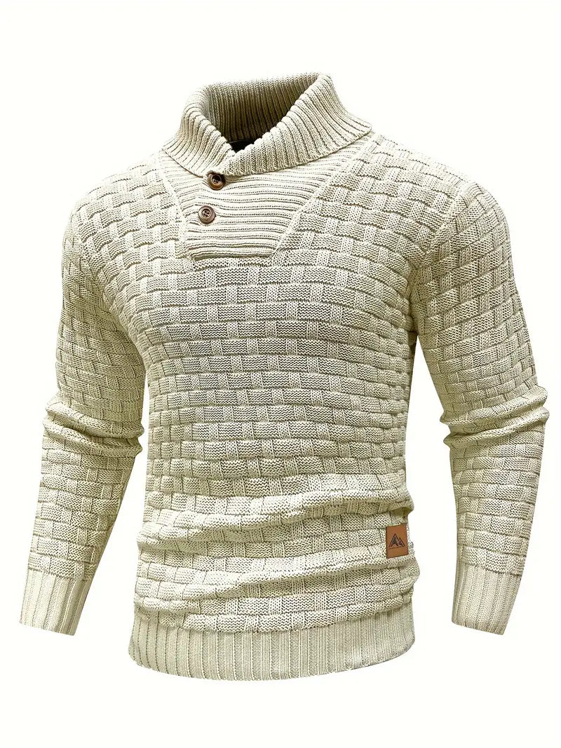 Knitted Sweater | Roll Neck | Chunky | Knitted Jumper | Men's Clothing-Grace Aura