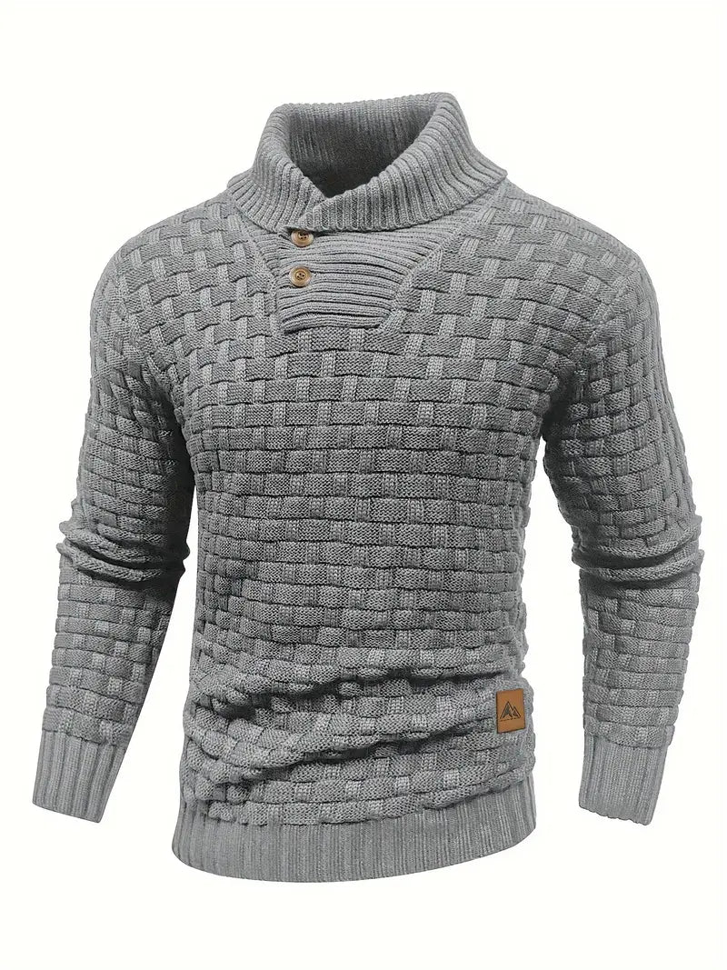 Knitted Sweater | Roll Neck | Chunky | Knitted Jumper | Men's Clothing-Grace Aura