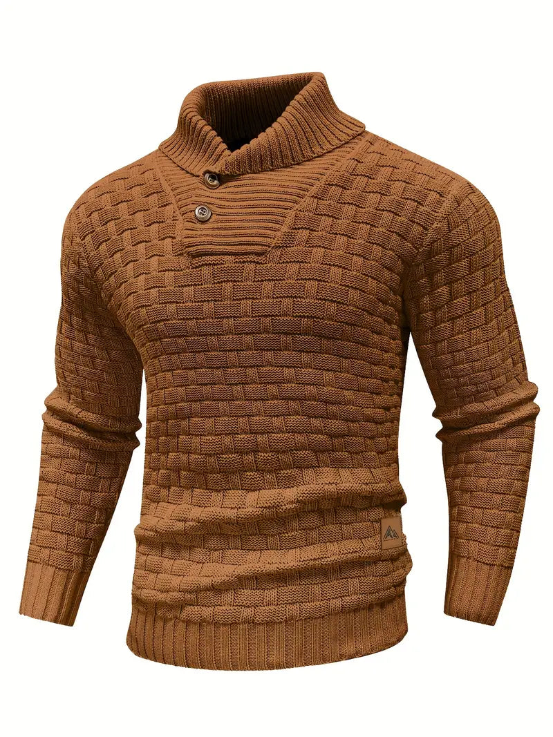 Knitted Sweater | Roll Neck | Chunky | Knitted Jumper | Men's Clothing-Grace Aura