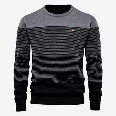 Knitted Sweater | Round Neck | Striped | Knit Pullover | Men's Jumper-Grace Aura