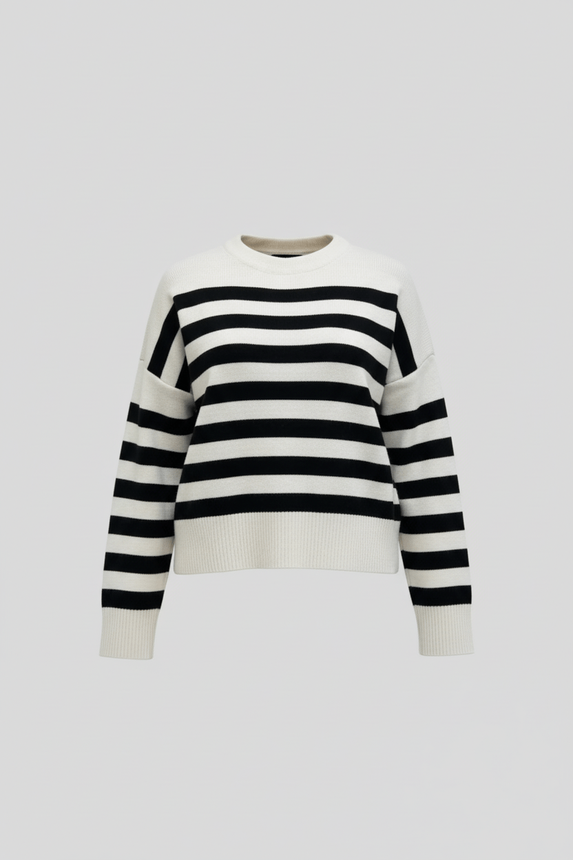 Knitted Sweater | Striped | Relaxed Fit | Knit Pullover | Women's Jumper-Grace Aura