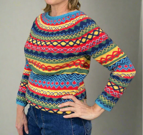 Knitted Sweater | Striped | Winter Pullover | Knit Jumper | Women's Knitwear-Grace Aura