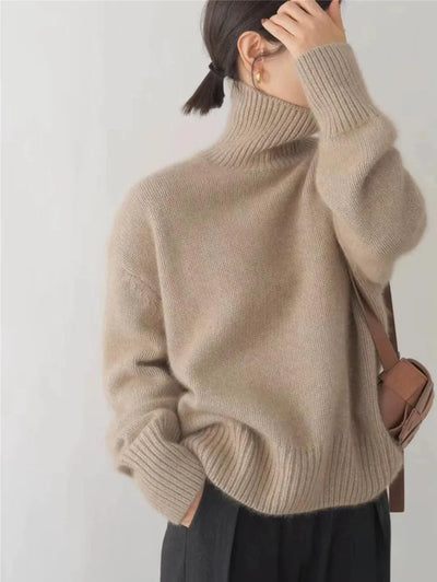 Knitted Sweater | Turtleneck | Cashmere | Oversized Jumper | Women's Knitwear-Grace Aura