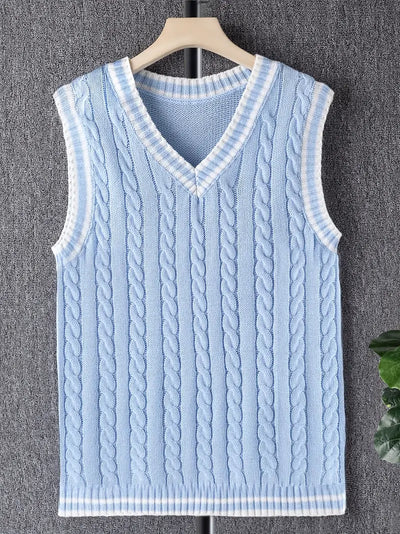 Knitted Vest | Cable Knit | Pullover | Sweater Vest | Men's Vest-Grace Aura