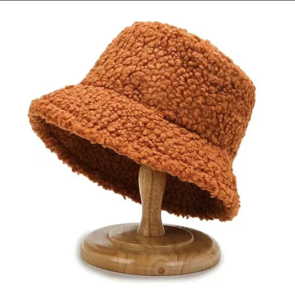 Ladies Bucket Hat - Fleece - Winter - Teddy Bucket Hat - Women's Bucket Hat-Grace Aura