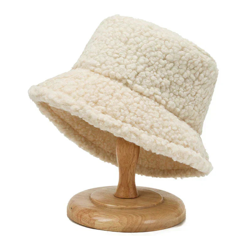Ladies Bucket Hat - Fleece - Winter - Teddy Bucket Hat - Women's Bucket Hat-Grace Aura