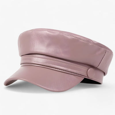 Ladies Flat Cap - Vegan Leather - Driving Cap - Newsboy Cap - Women's Hat-Grace Aura