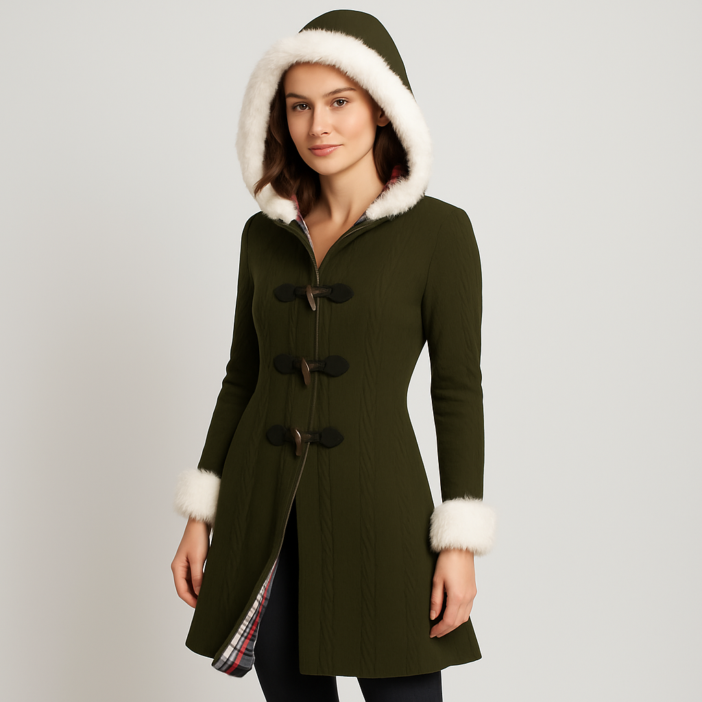 Ladies Knitted Jacket - Hooded - Flared Hem - Cardigan Coat - Women's Coatigan-Grace Aura