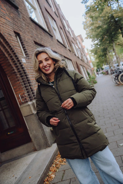 Ladies Padded Coat - Hooded - Mid Length - Puffer Jacket -Women's Winter Coat-Grace Aura
