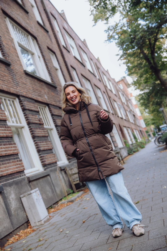 Ladies Padded Coat - Hooded - Mid Length - Puffer Jacket -Women's Winter Coat-Grace Aura