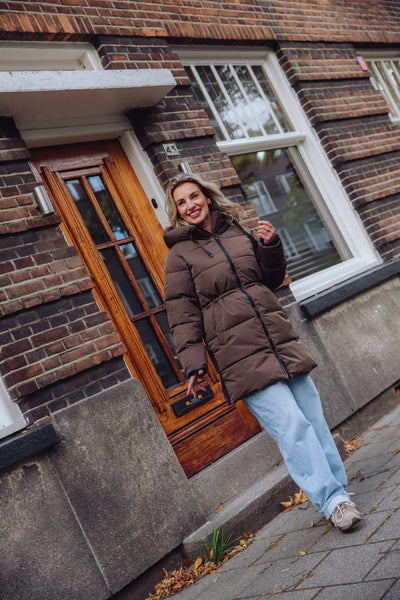 Ladies Padded Coat - Hooded - Mid Length - Puffer Jacket -Women's Winter Coat-Grace Aura