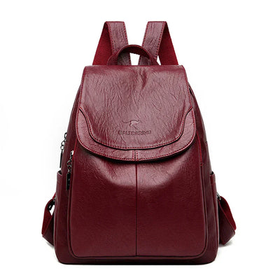 Leather Backpack - Women's Large Leatherette Laptop Backpack-Grace Aura