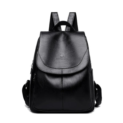 Leather Backpack - Women's Large Leatherette Laptop Backpack-Grace Aura
