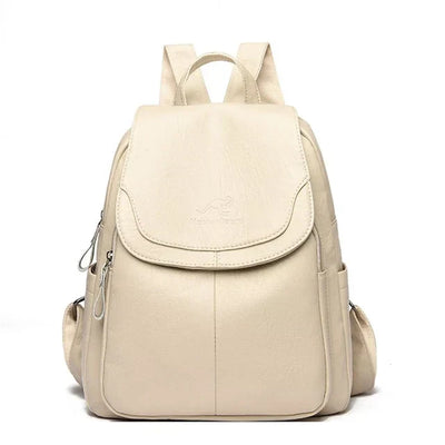 Leather Backpack - Women's Large Leatherette Laptop Backpack-Grace Aura