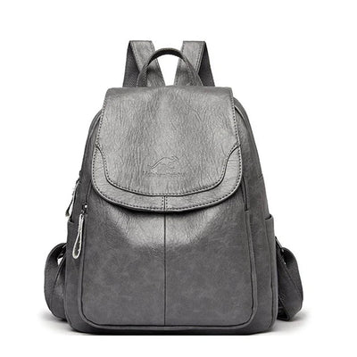 Leather Backpack - Women's Large Leatherette Laptop Backpack-Grace Aura