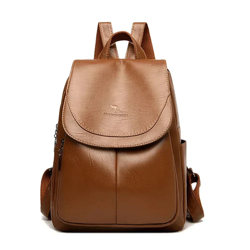 Leather Backpack - Women's Large Leatherette Laptop Backpack-Grace Aura