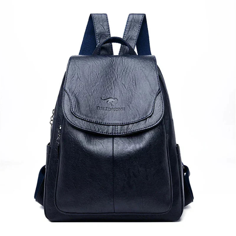 Leather Backpack - Women's Large Leatherette Laptop Backpack-Grace Aura