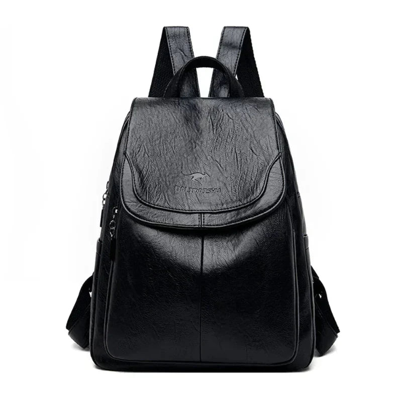 Leather Backpack - Women's Large Leatherette Laptop Backpack-Grace Aura