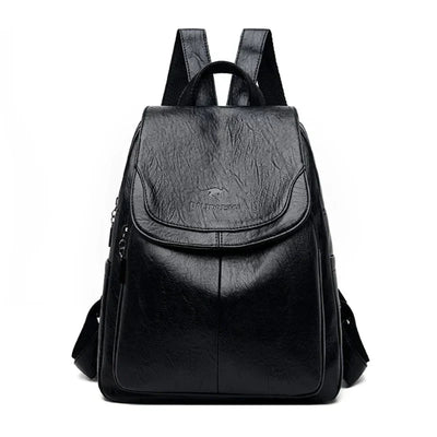 Leather Backpack - Women's Large Leatherette Laptop Backpack-Grace Aura