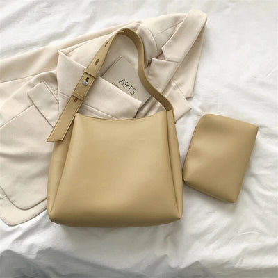 Leather Bag - Women's Leatherette Shoulder Tote Bag and Small Purse-Grace Aura