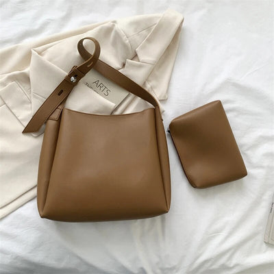 Leather Bag - Women's Leatherette Shoulder Tote Bag and Small Purse-Grace Aura