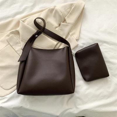 Leather Bag - Women's Leatherette Shoulder Tote Bag and Small Purse-Grace Aura